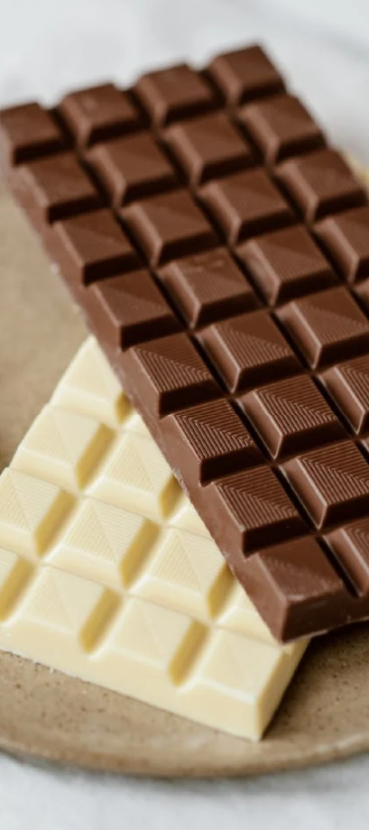 tablette de chocolat lait et blanc