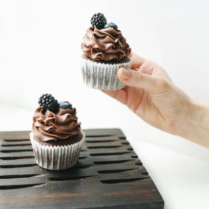 cupcake nappage chocolat et mûre